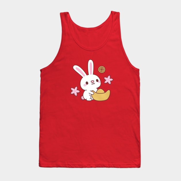 Cute Rabbit With Ingot Chinese New Year Tank Top by rustydoodle